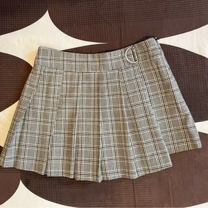 Zara Gray Plaid Pleated Skirt